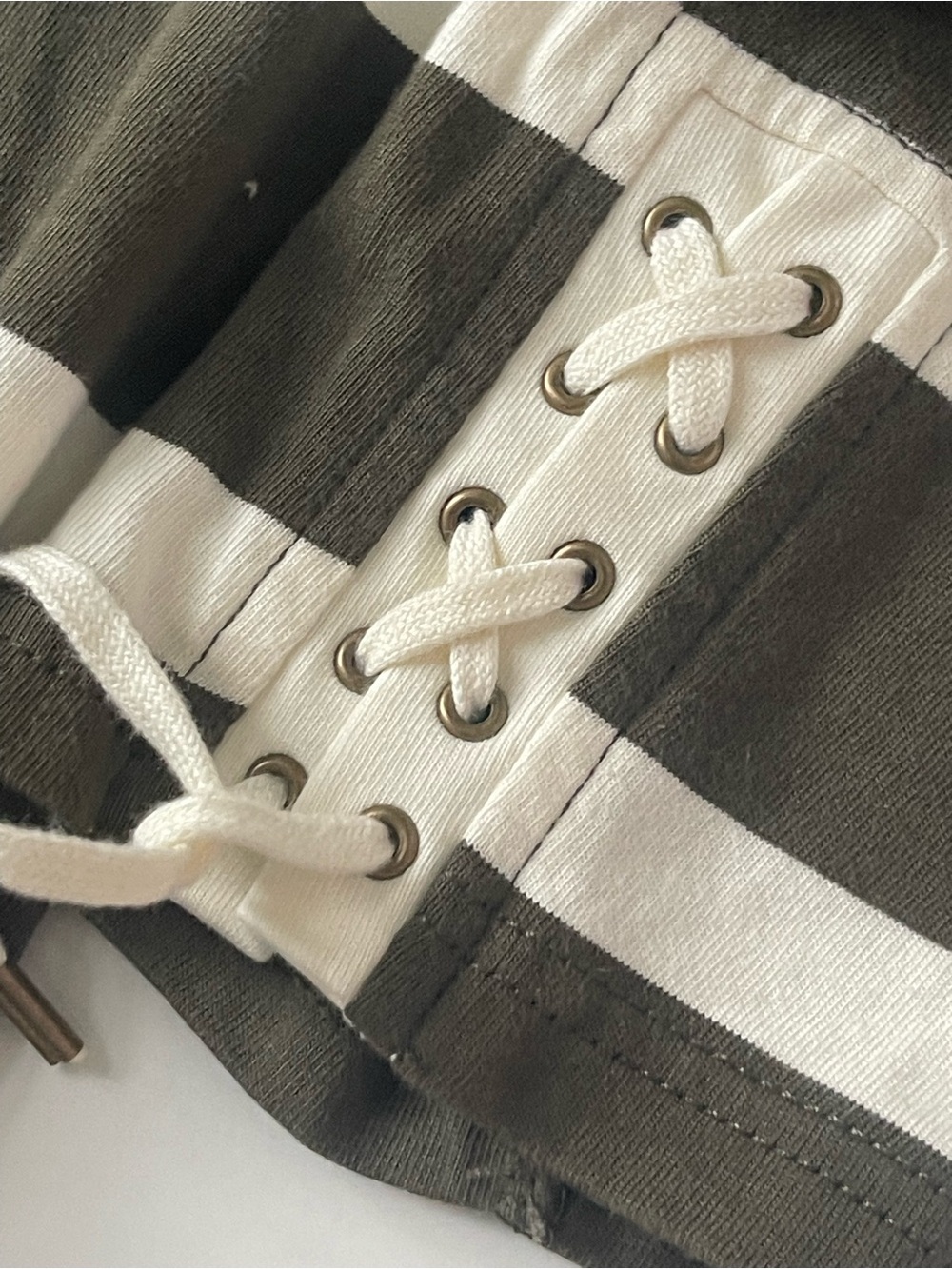 Ralph Lauren Olive Green and White Striped boar dress - Picture 3 of 7